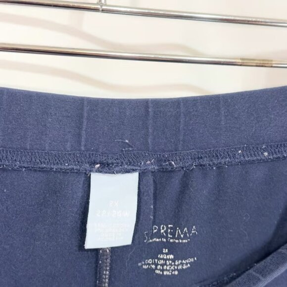 Catherines Plus Size 22W 24W Shorts 2X Suprema Knit Navy Blue Lounge Casual - Picture 2 of 3